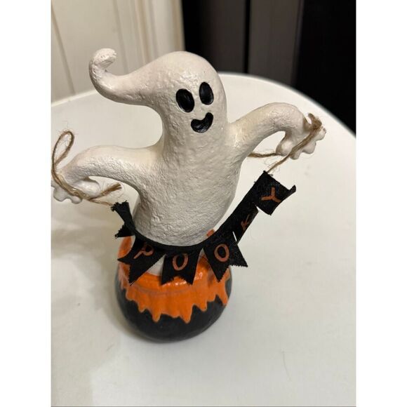 Halloween Spooky Ghost Ceramic Decorative Figurine White Black OS - Picture 2 of 4